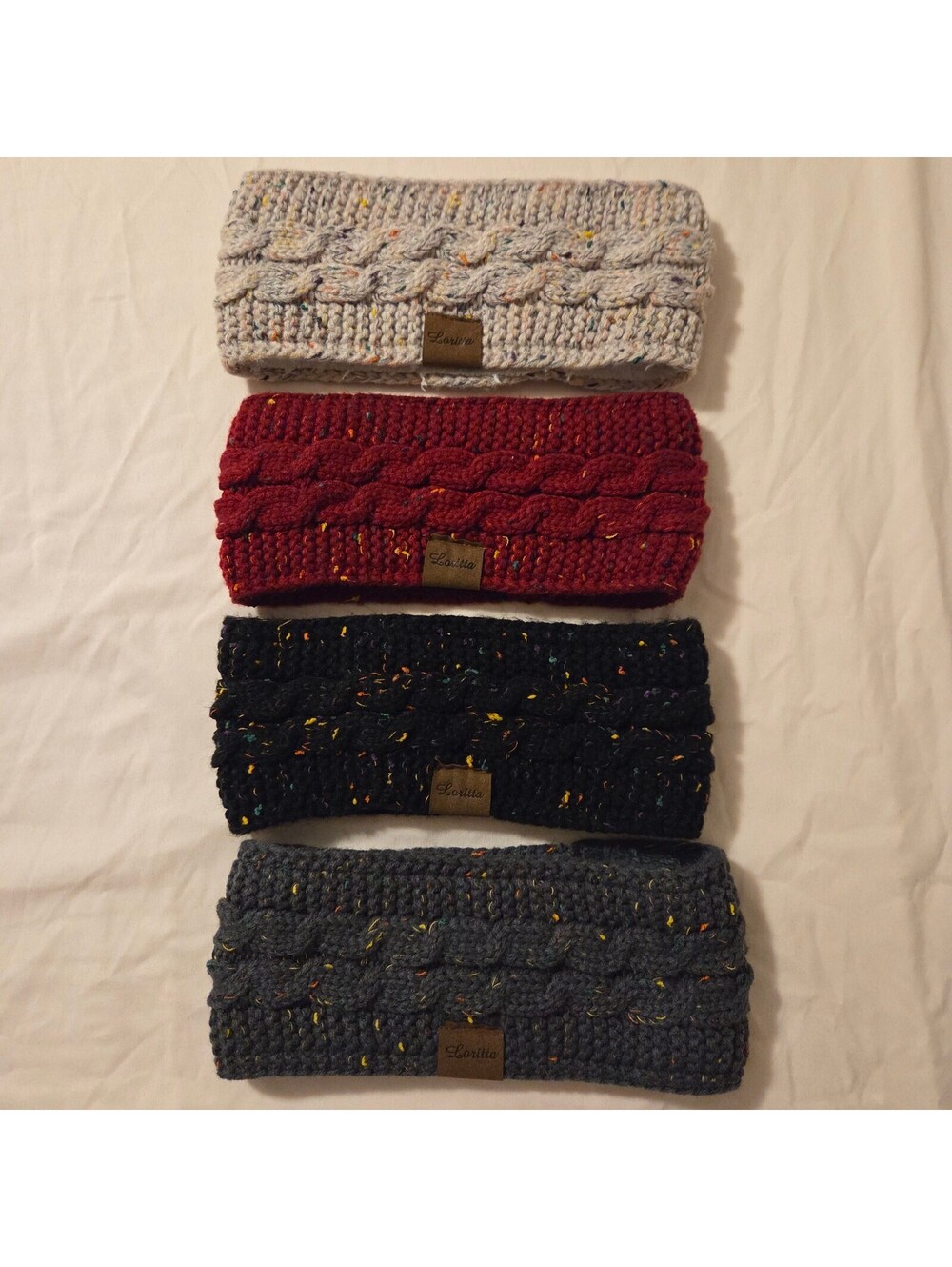 Loritta Cable Knit Fleece Lined Headbands - Set of 4